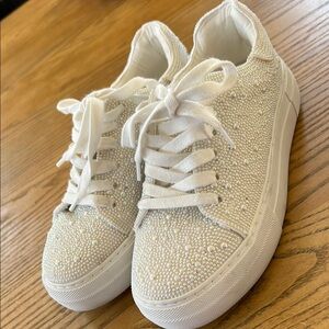 Matisse White Sparkly Low-Top Sneakers